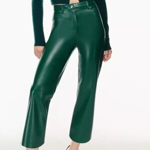 Aritzia ‘The Melina Pant’ Wilfred Aventura Green Leather Pants